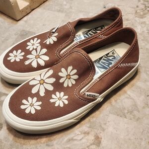 Vans Floral Brown Slip-On Sneakers